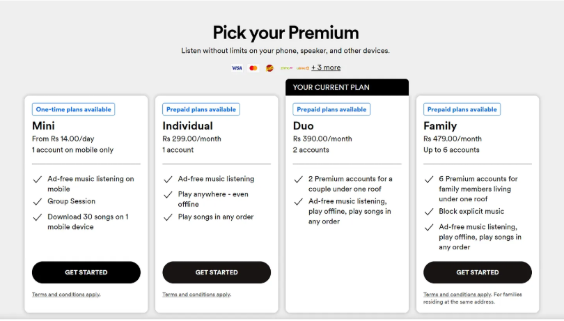 Another SaaS pricing page with a highlighted recommended plan