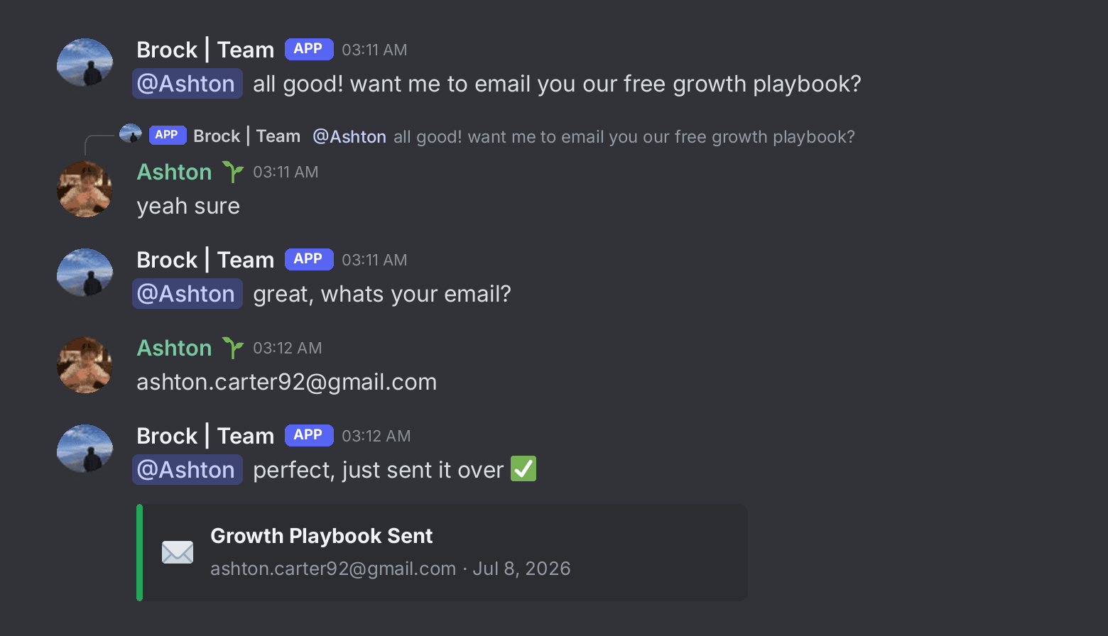 SalesGenie offering a free resource in exchange for an email, saved to the CRM